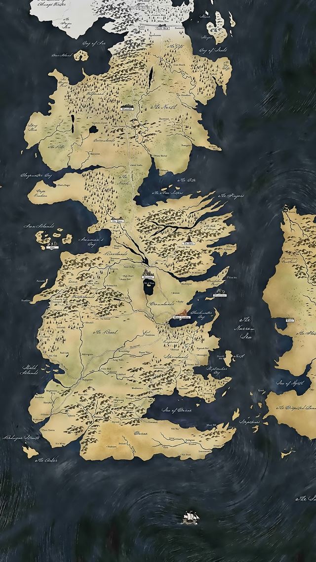 640x1136 Map Game of Thrones - map iPhone Wallpaper