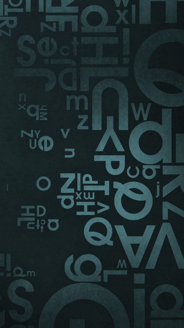 640x1136 Letters English - black iPhone Wallpaper