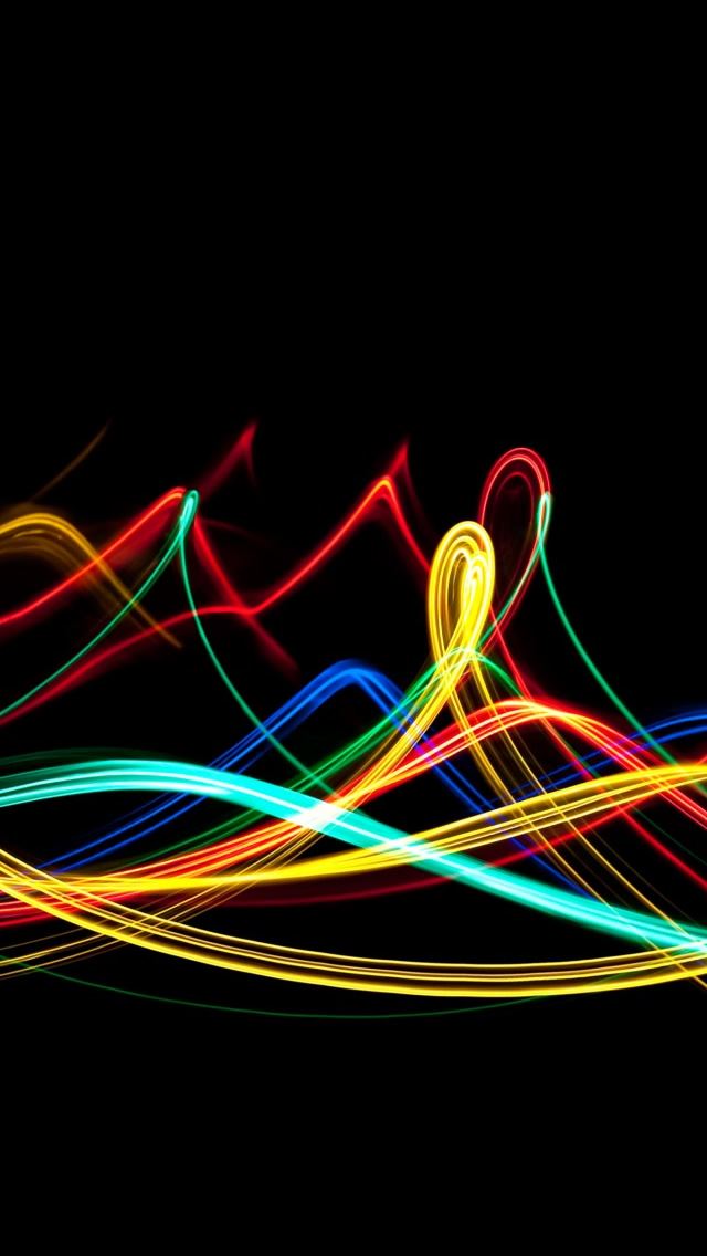 640x1136 Neon Waves - waves iPhone Wallpaper