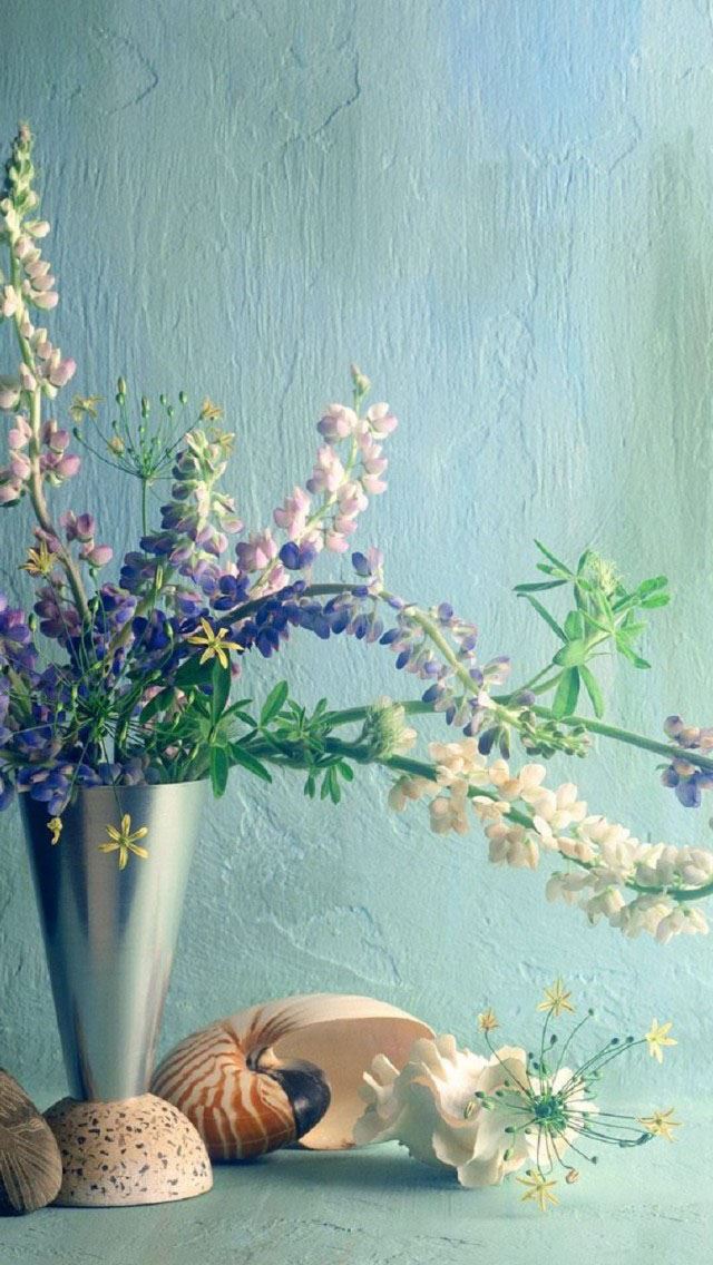 640x1136 Bouquet Vase Pebbles - vase iPhone Wallpaper