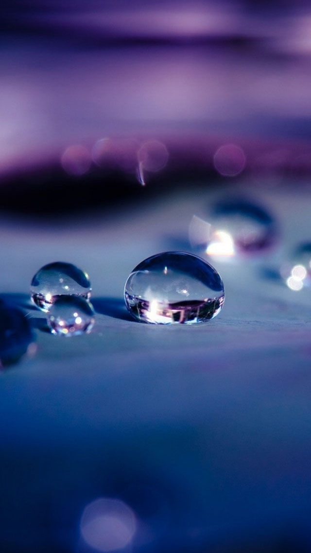 Water Drops Macro Depth Of Field iPhone wallpaper 
