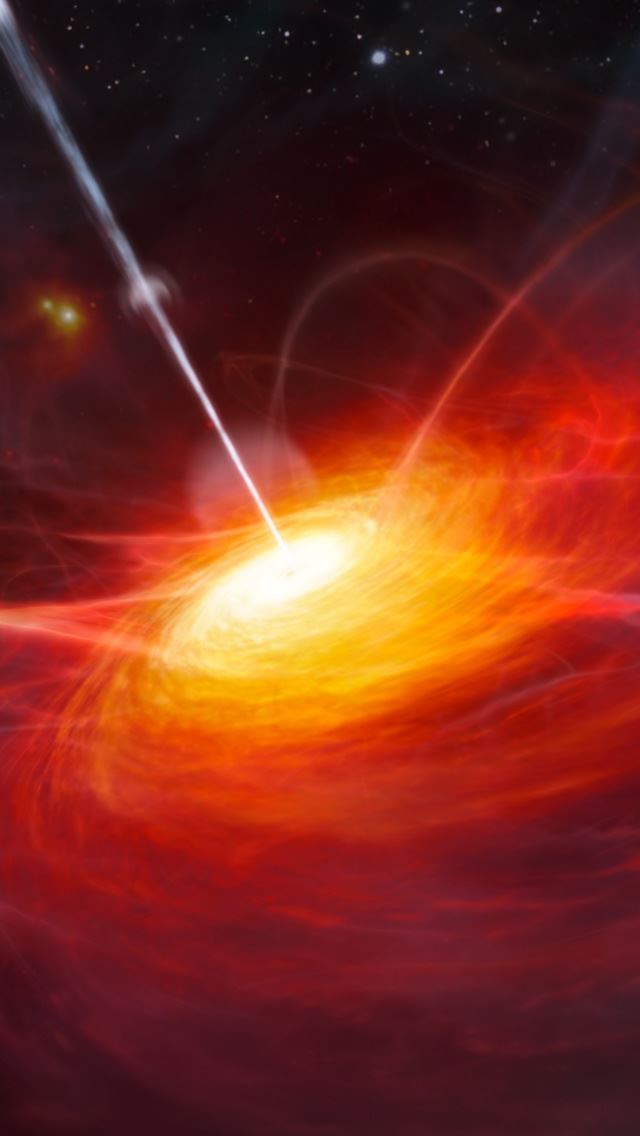 640x1136 The Most Distant Quasar - orange iPhone Wallpaper