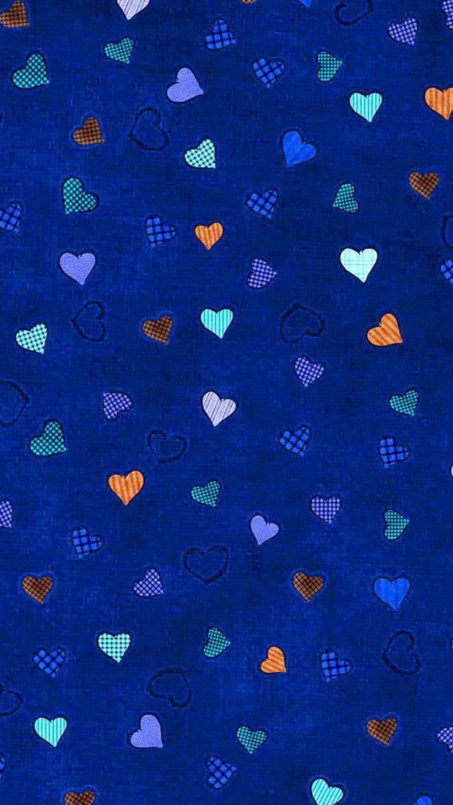 640x1136 Hearts Blue - hearts iPhone Wallpaper