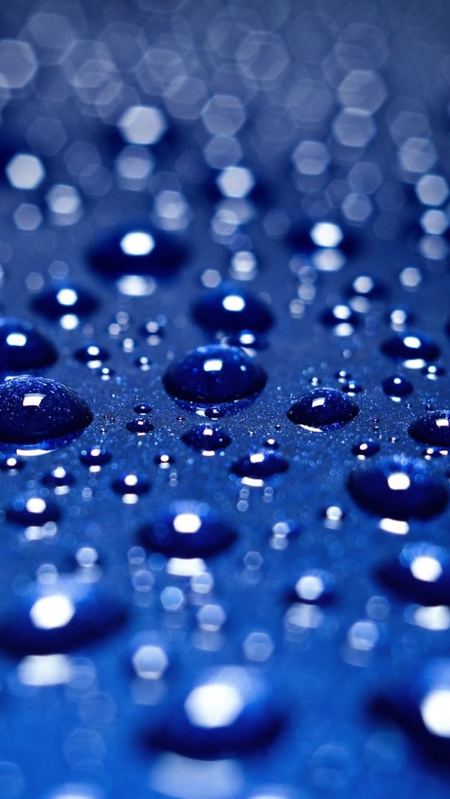640x1136 Drops On Blue Background - bubble iPhone Wallpaper
