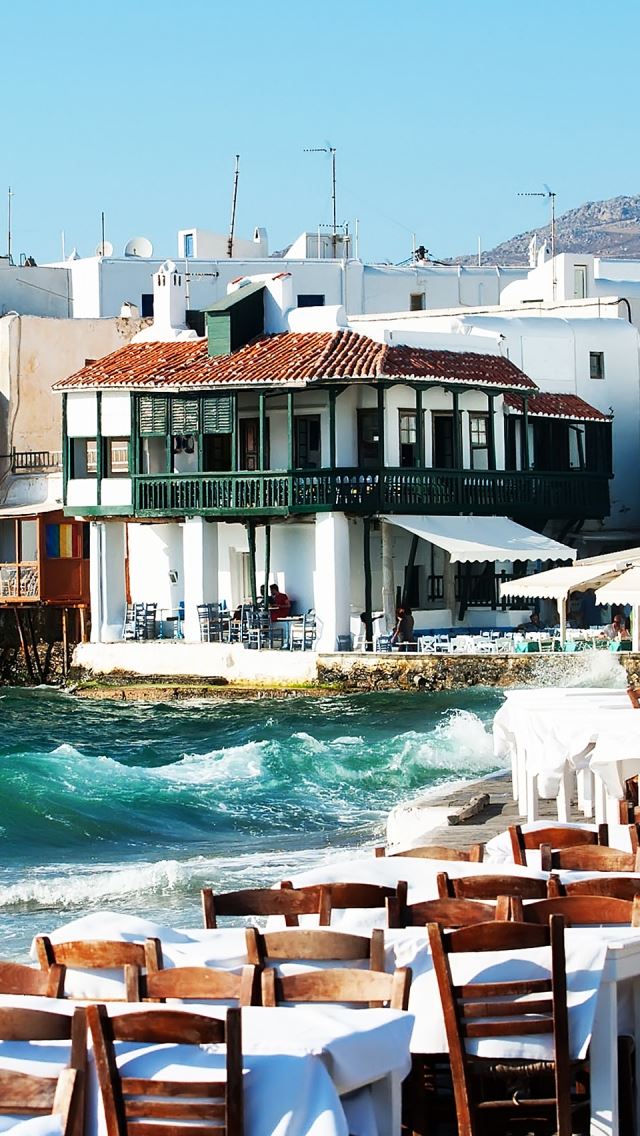 640x1136 Mykonos - table iPhone Wallpaper
