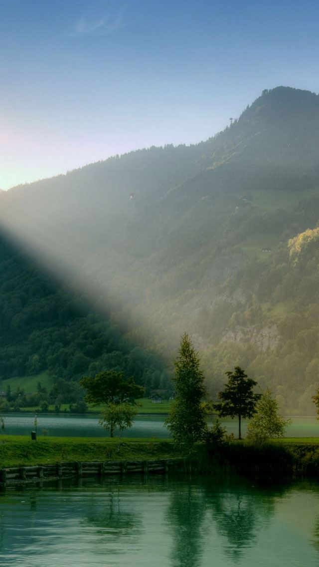 640x1136 Lake And Trees On The Valley - lake iPhone Wallpaper