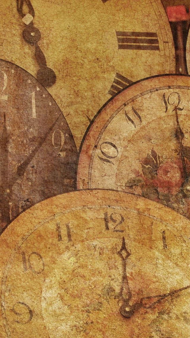 640x1136 Clock Antique Arrow Texture - orange iPhone Wallpaper