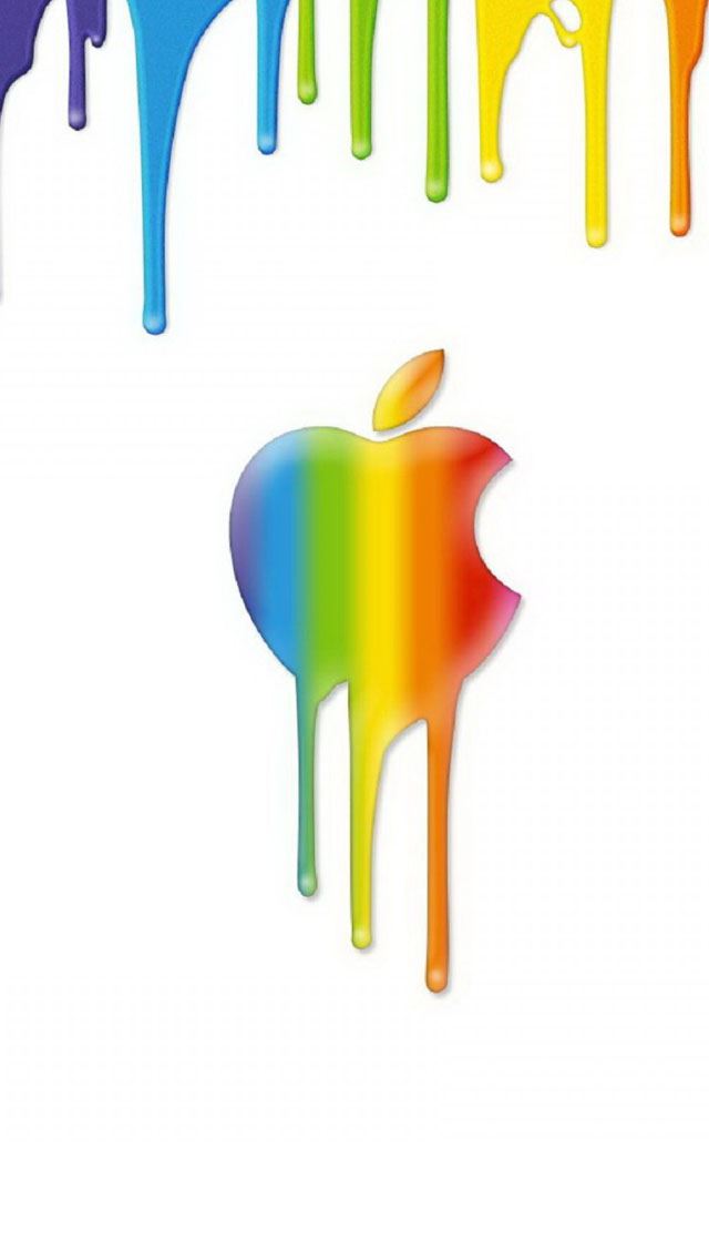 640x1136 Apple Rainbow Background - paint iPhone Wallpaper