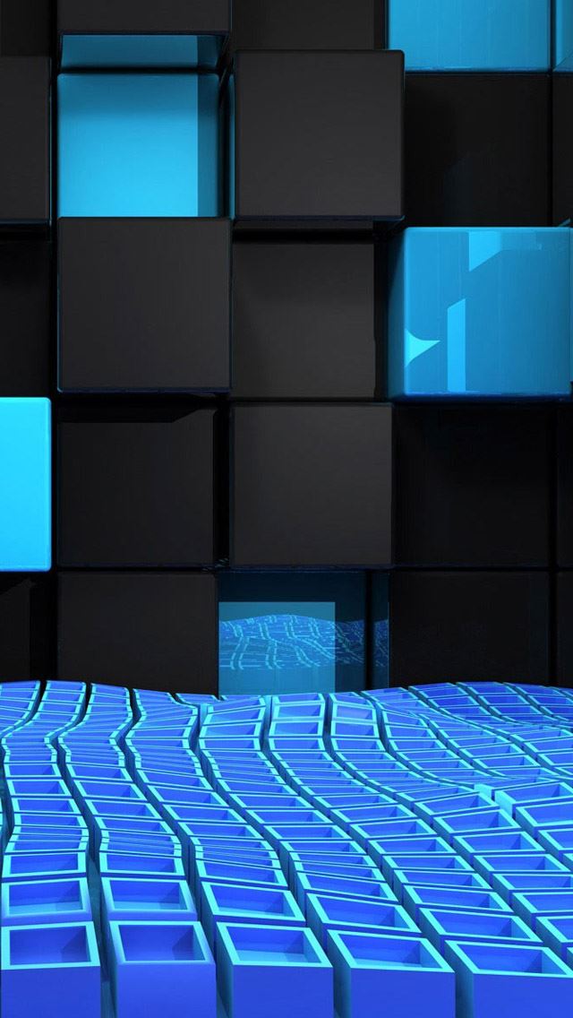 640x1136 Room of Cubes - 3d iPhone Wallpaper