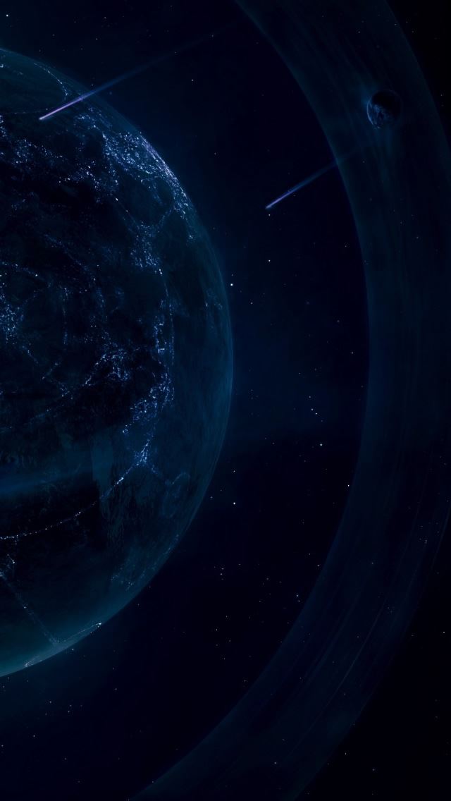 640x1136 A Planet With Light Gings - circle iPhone Wallpaper
