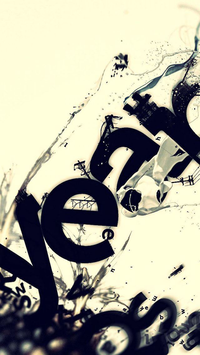 640x1136 Beige Letters Ink - yellow iPhone Wallpaper