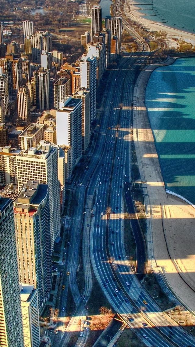 640x1136 Chicago Beach - city iPhone Wallpaper