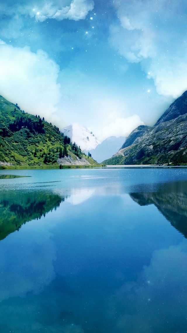 640x1136 Magic Mountains - lake iPhone Wallpaper