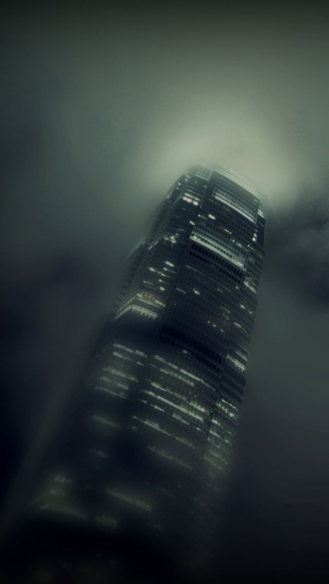 640x1136 Skyscrapers At Night 2 - fog iPhone Wallpaper