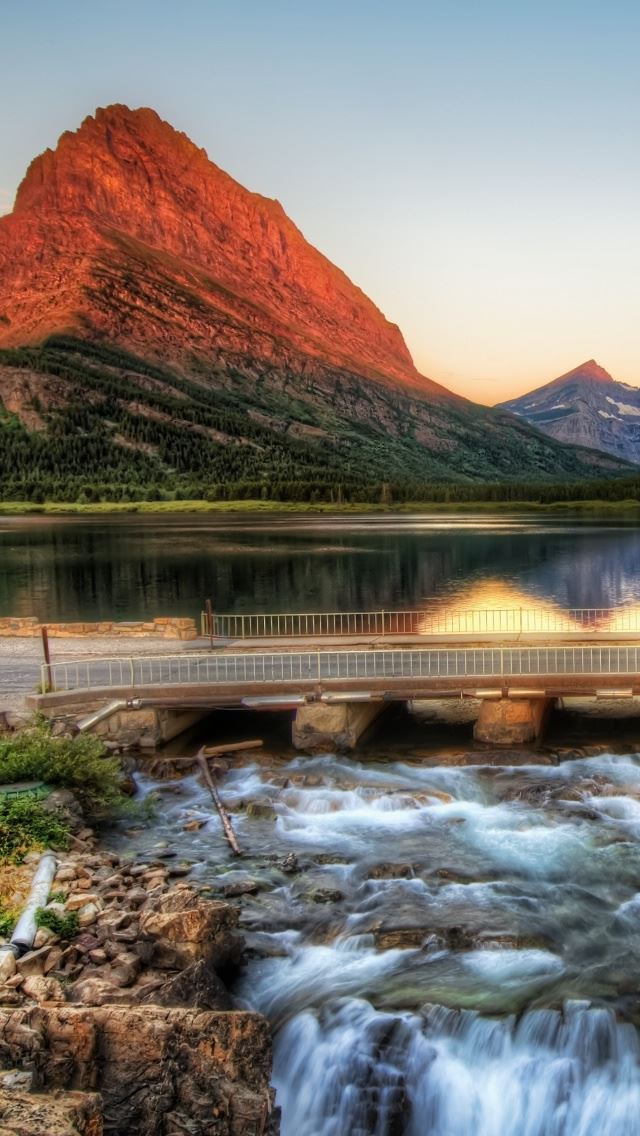 640x1136 The Glacier National Park At Sunrise - lake iPhone Wallpaper