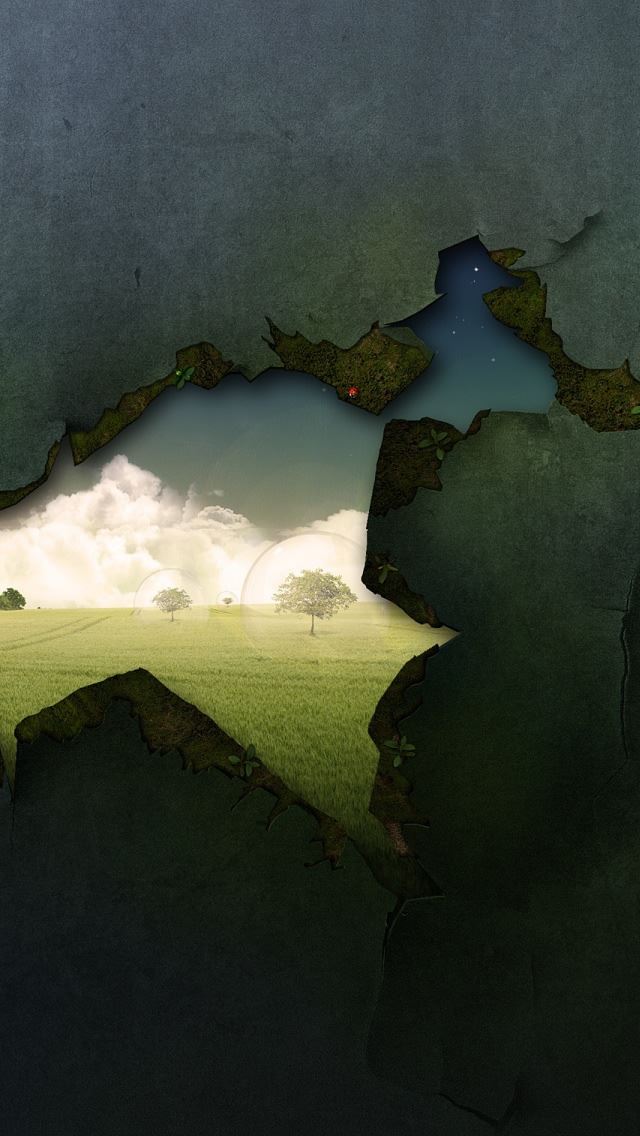 640x1136 Wall Crack - crack iPhone Wallpaper