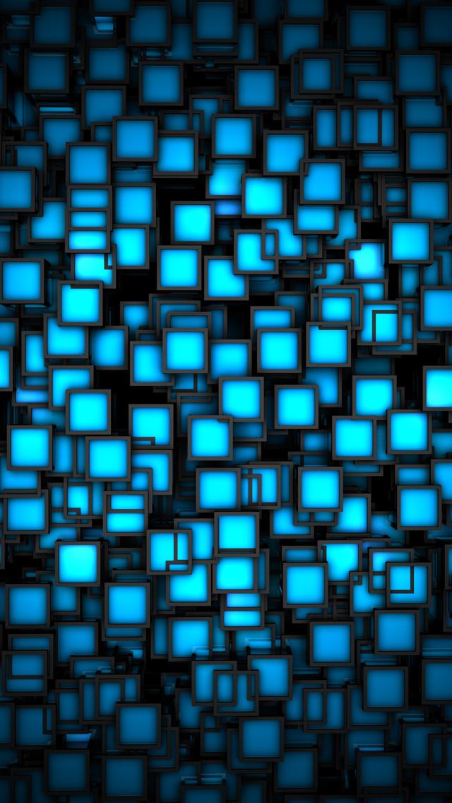 640x1136 Neon Cubes - overlapping iPhone Wallpaper