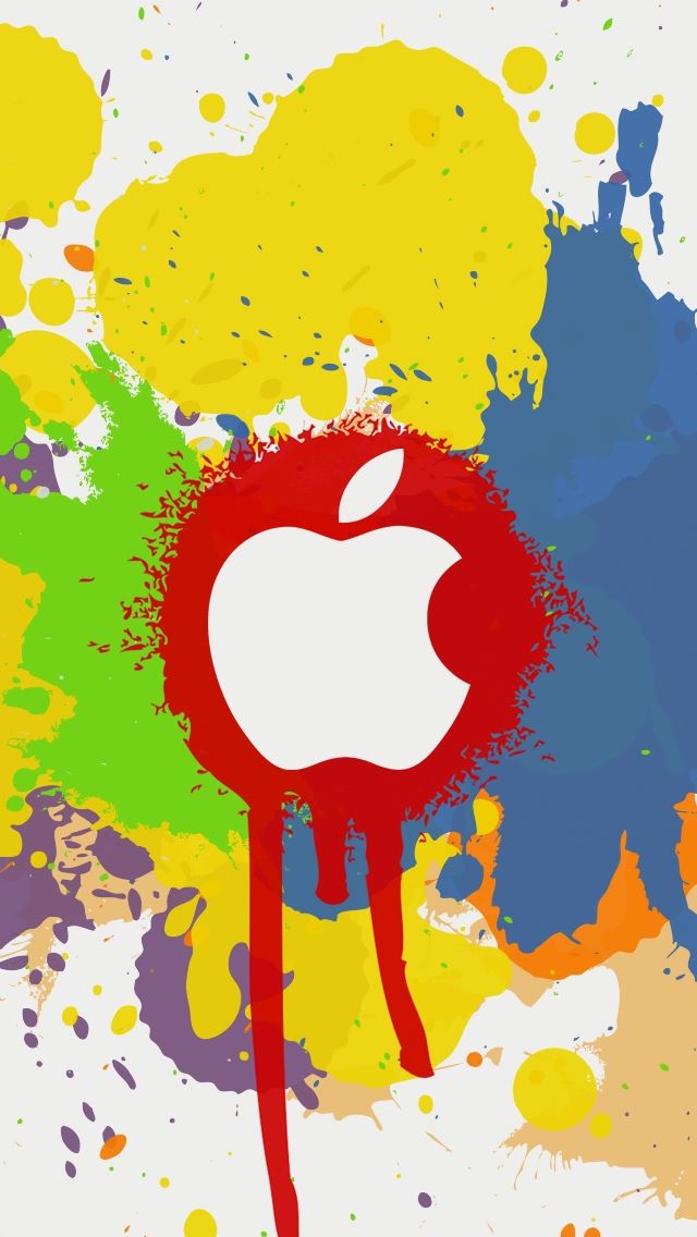640x1136 Apple Color Splash Effect - yellow iPhone Wallpaper