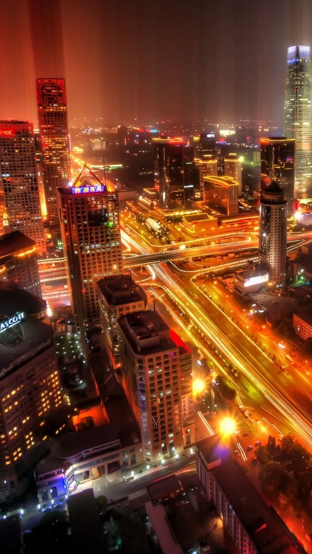 640x1136 Downtown Beijing After Rain - beijing iPhone Wallpaper