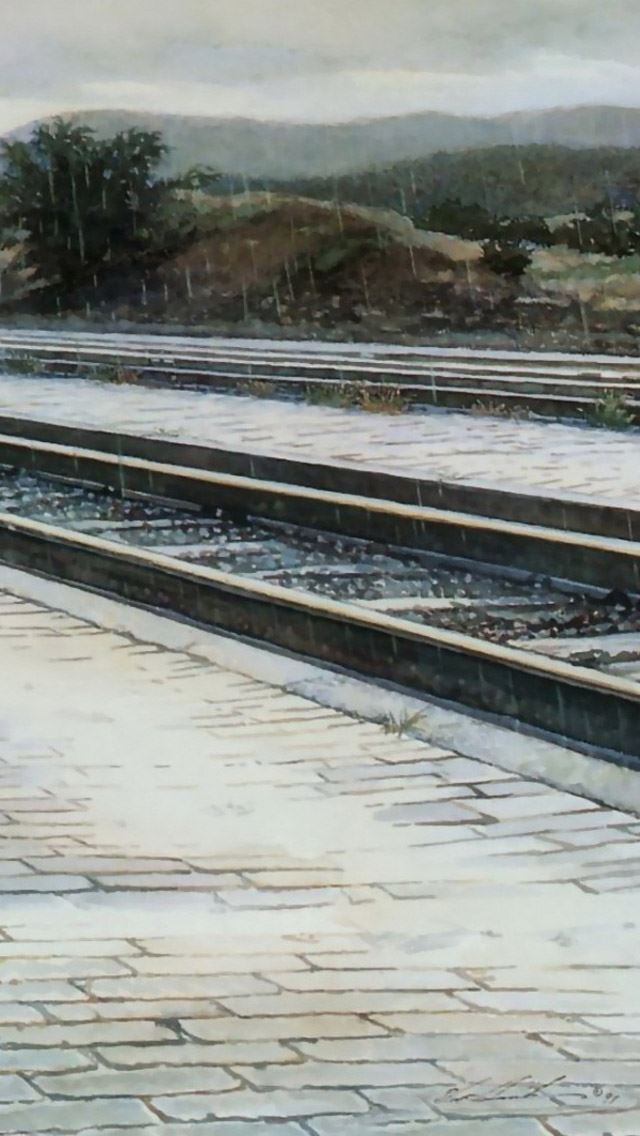 640x1136 Train tracks - clean iPhone Wallpaper