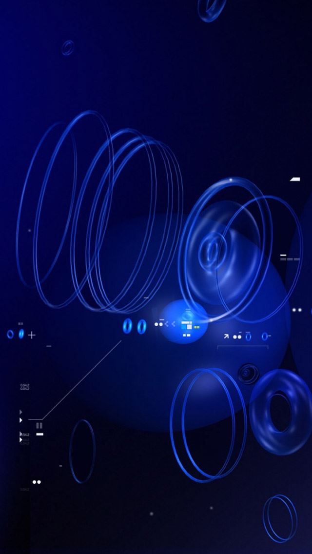 640x1136 Blue tech circles - circle iPhone Wallpaper