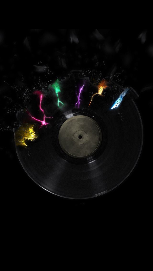 640x1136 Black retro LP - retro iPhone Wallpaper