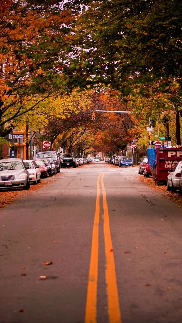 640x1136 American Town Autumn - autumn iPhone Wallpaper