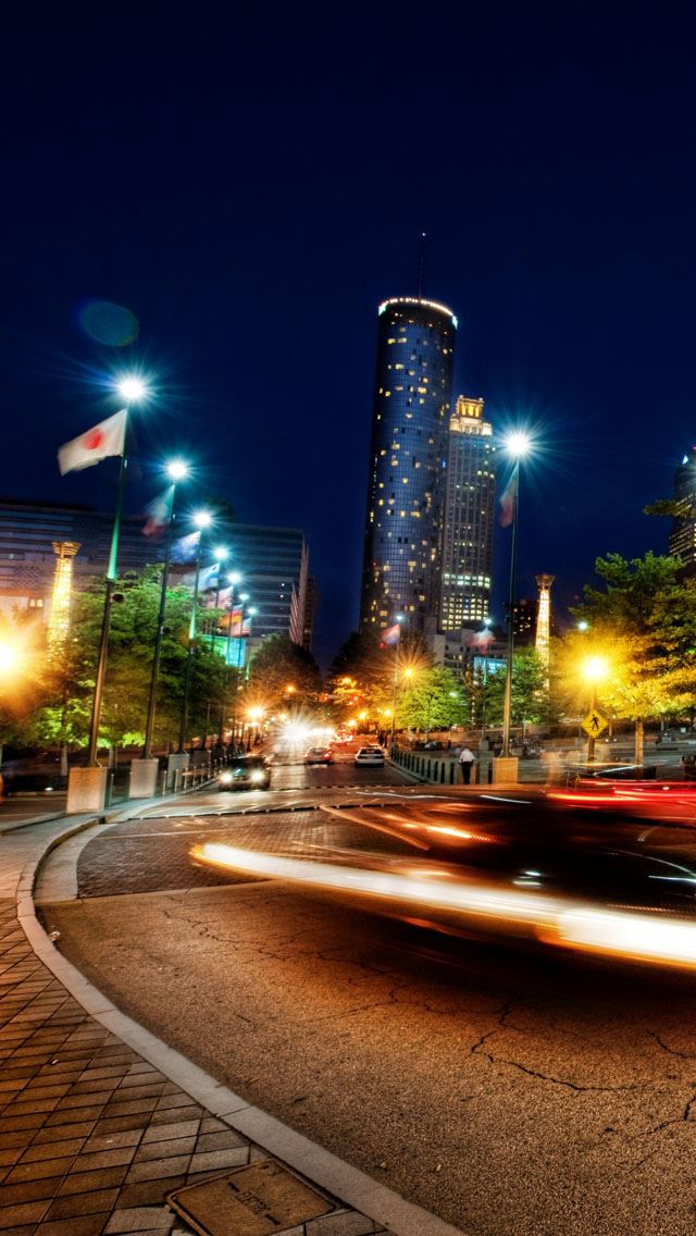 640x1136 Atlanta at night - atlanta iPhone Wallpaper