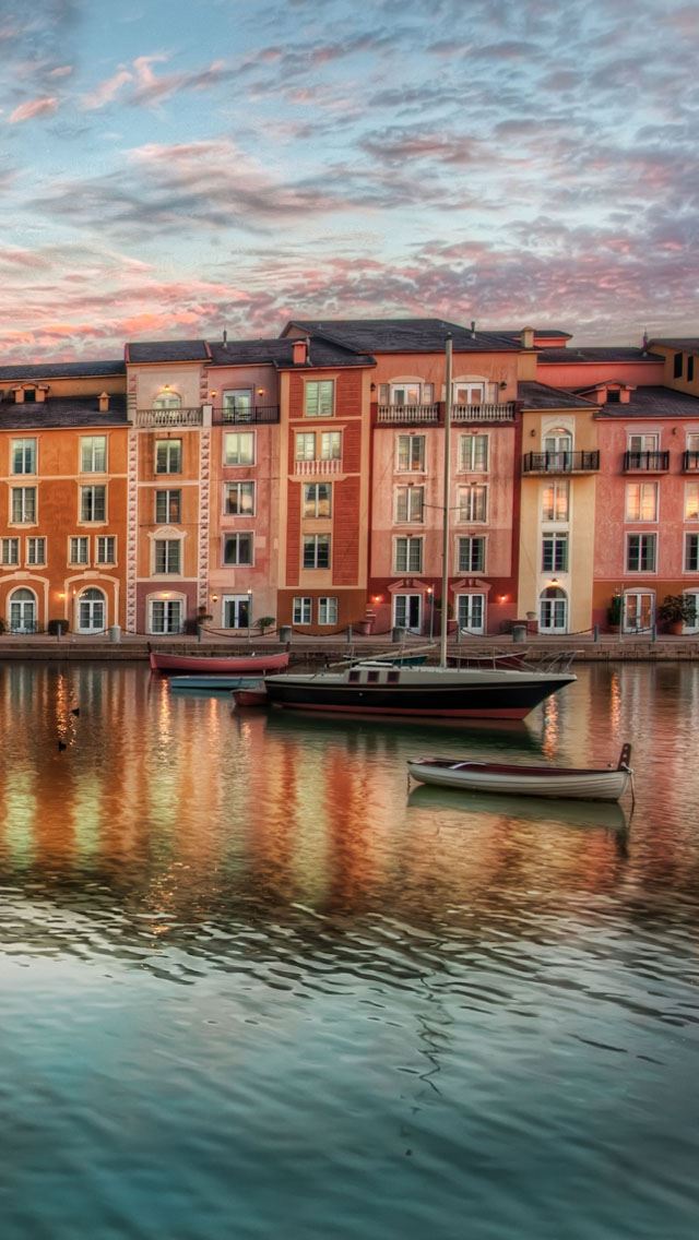 640x1136 Town Water Village - boat iPhone Wallpaper