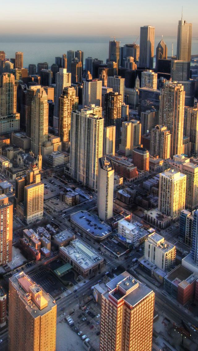 640x1136 Chicago aerial view - chicago iPhone Wallpaper