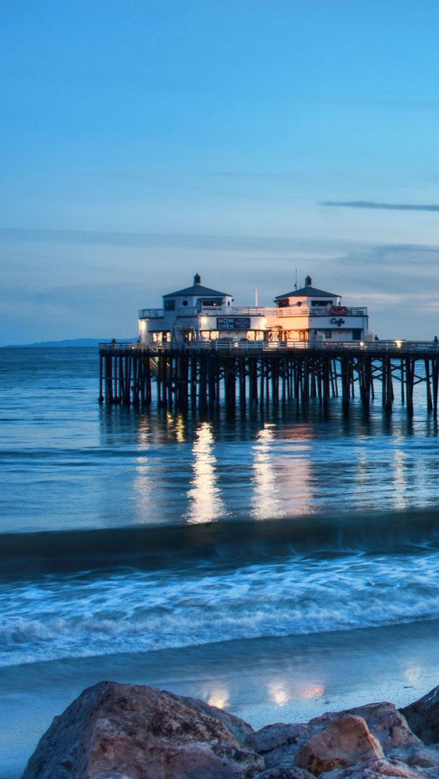 640x1136 Evening in Malibu - sea iPhone Wallpaper