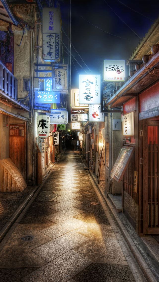 640x1136 Kyoto Japan Alley -  iPhone Wallpaper