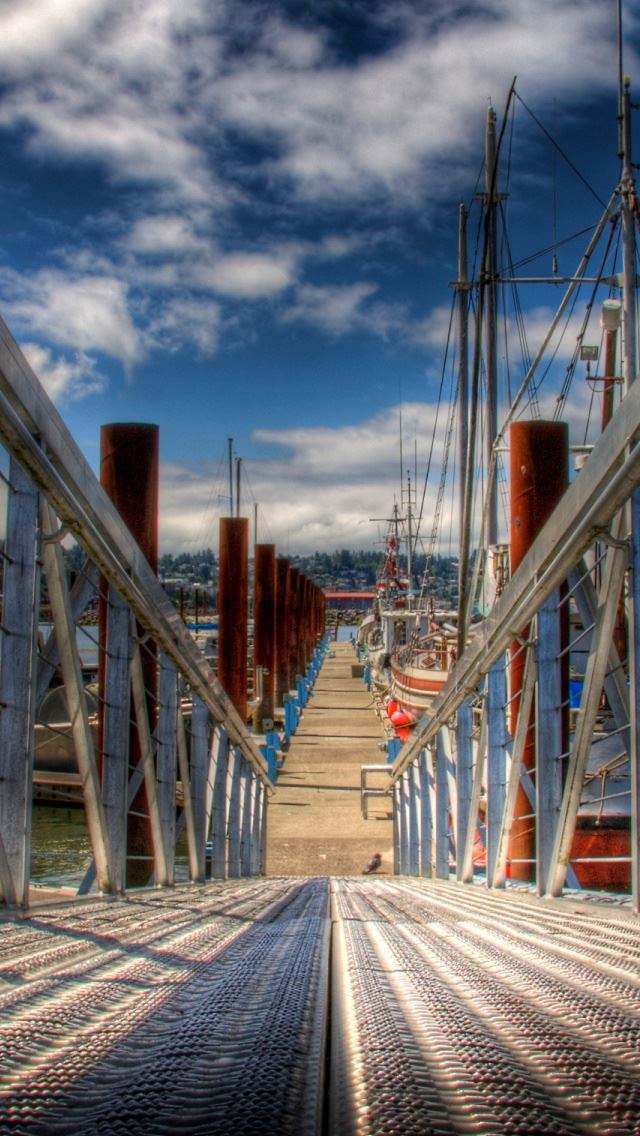 640x1136 Ship Harbor - ship iPhone Wallpaper
