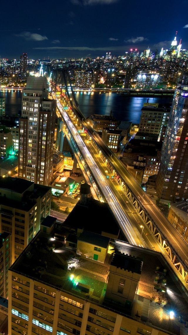 640x1136 New York by night - city iPhone Wallpaper