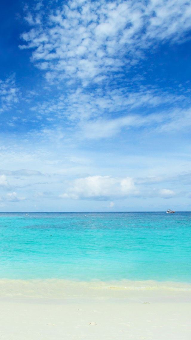 640x1136 Blue sea and white sand - sand iPhone Wallpaper
