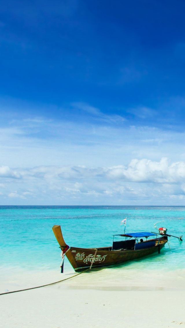 640x1136 Lipe Island Thailand - boat iPhone Wallpaper