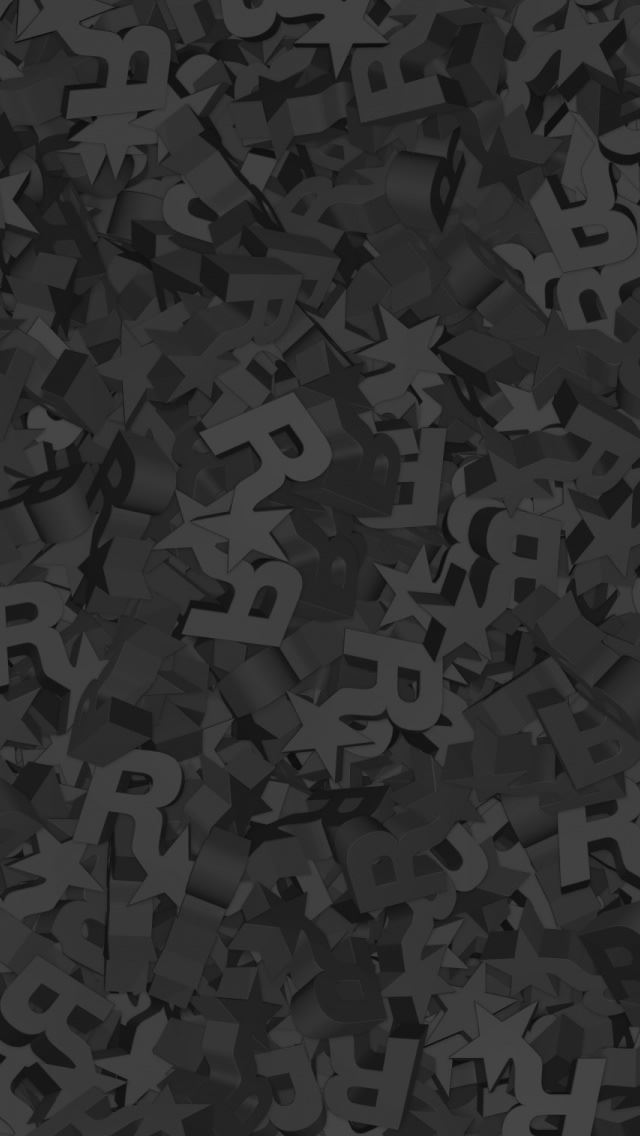 640x1136 Black Stars - letter iPhone Wallpaper
