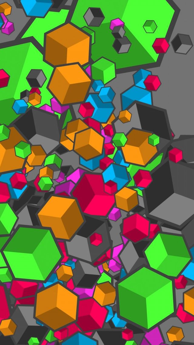 640x1136 Colorful Cubes 2 - square iPhone Wallpaper