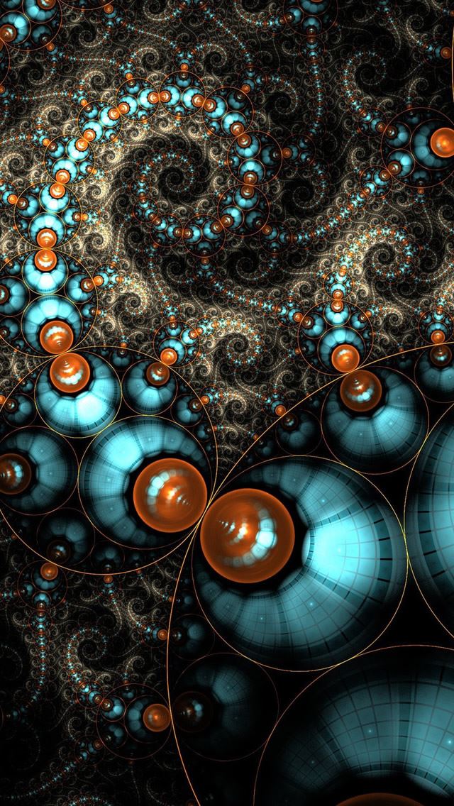 640x1136 Fractal Circles - line iPhone Wallpaper