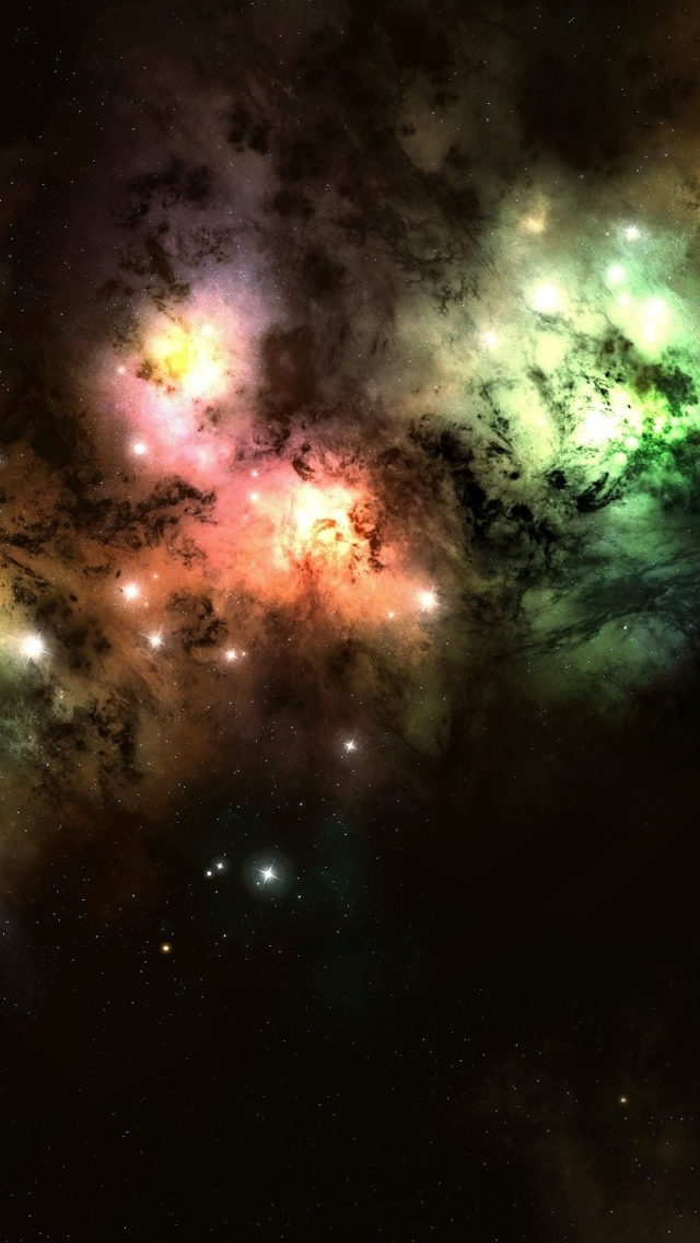 Colorful Cosmic Clouds iPhone wallpaper 