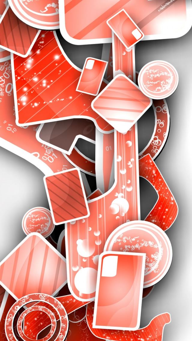 640x1136 Red Abstract 3D Art - line iPhone Wallpaper