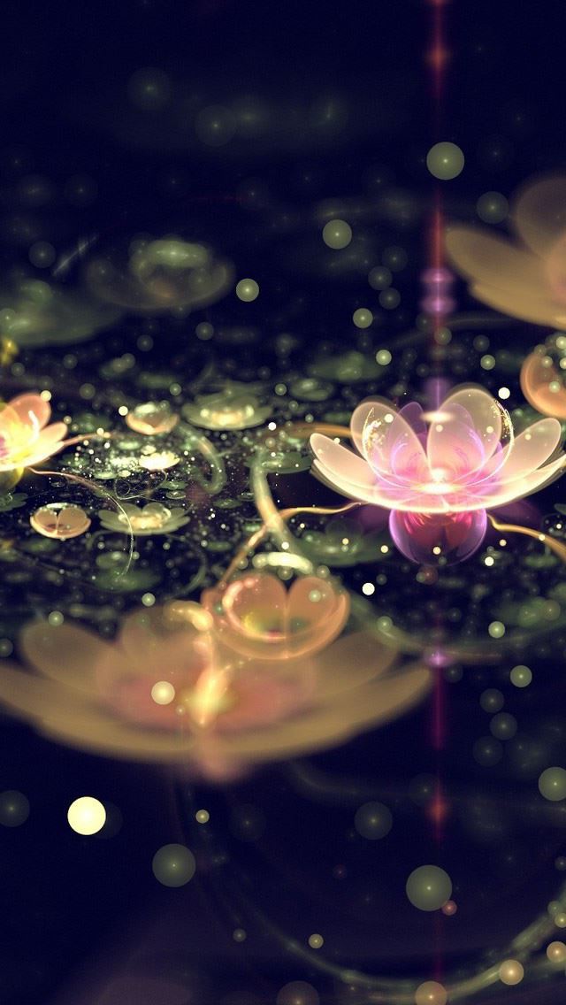 640x1136 Water Lilies - circle iPhone Wallpaper