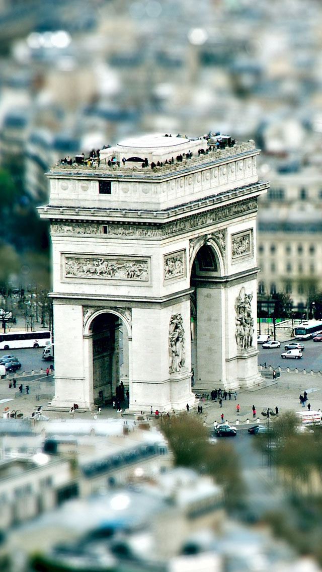 640x1136 Triumphal Arch Paris - building iPhone Wallpaper