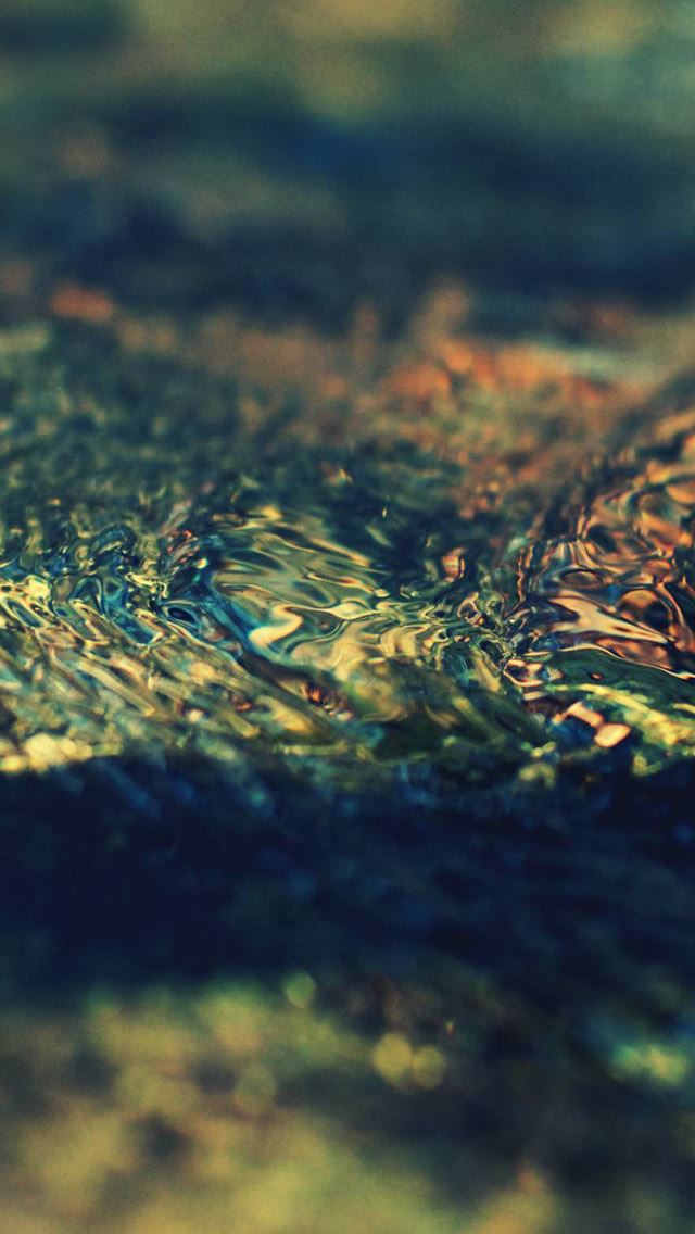 640x1136 Water Flowing Around A Rock - wave iPhone Wallpaper