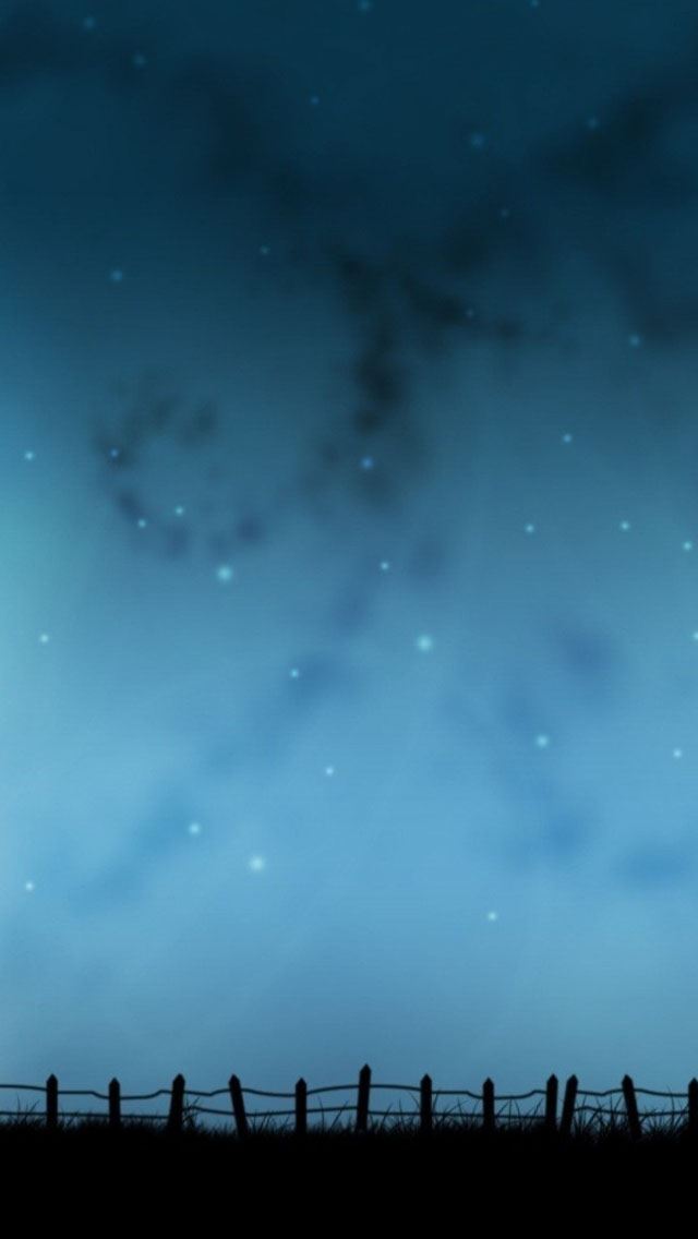 640x1136 Blue night sky - fence iPhone Wallpaper