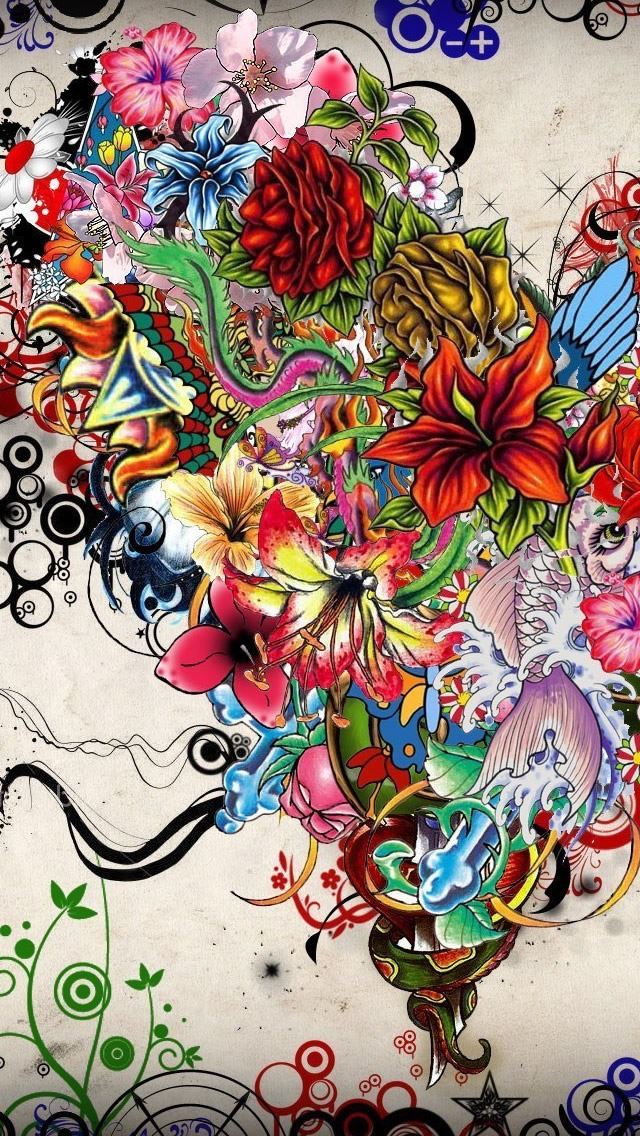 640x1136 Tattoo Heart -  iPhone Wallpaper