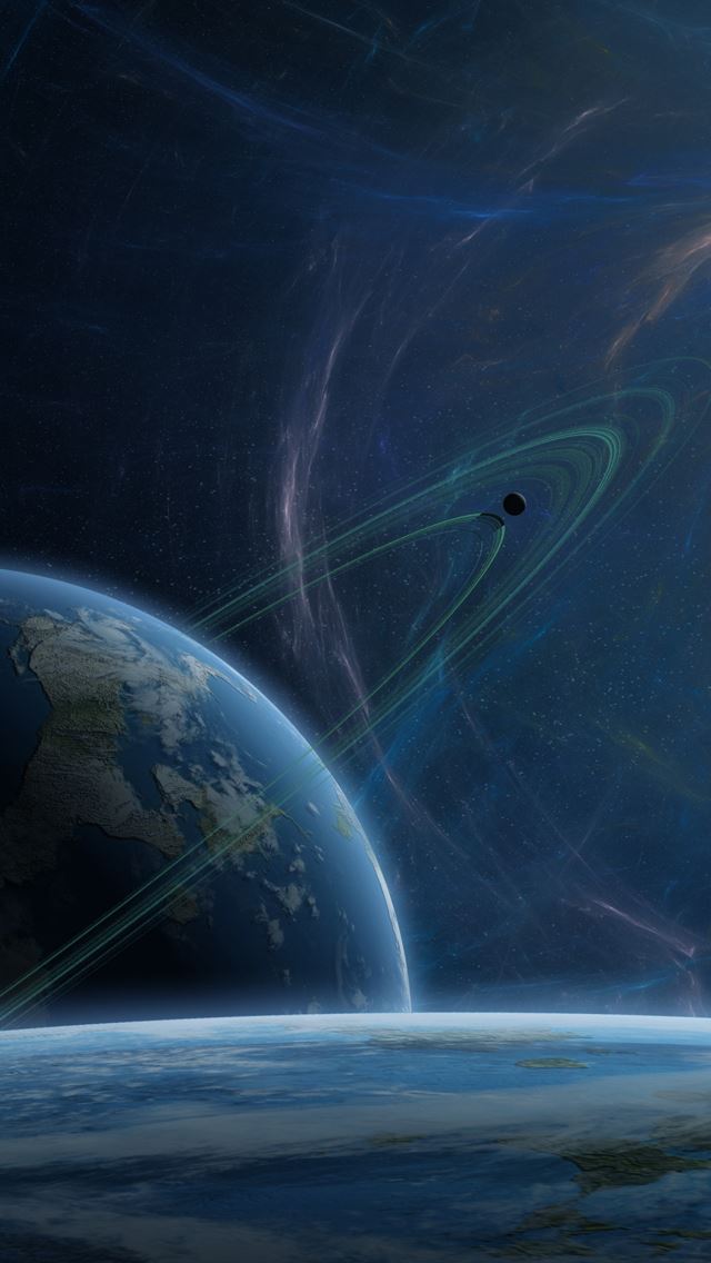 640x1136 Fantasy blue space - outer space iPhone Wallpaper