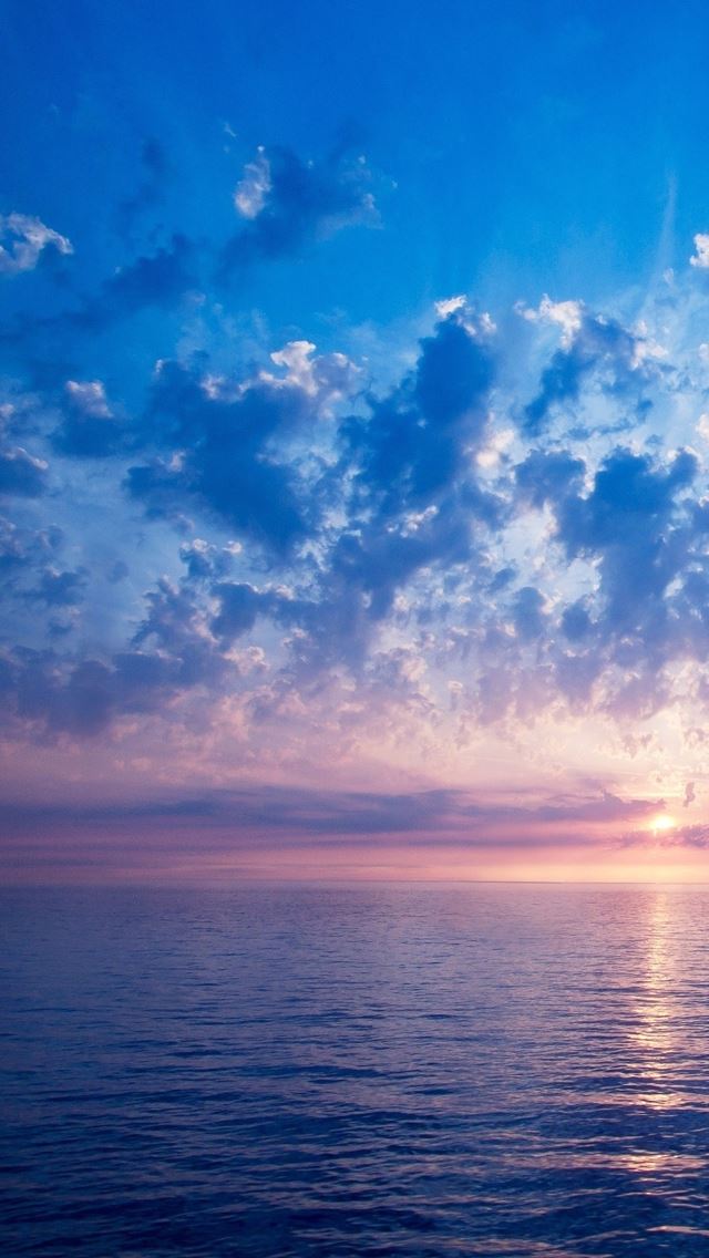 640x1136 Blue sunrise - sea iPhone Wallpaper