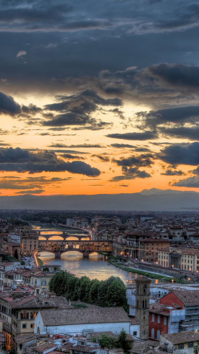 640x1136 City Sunset glow - house iPhone Wallpaper