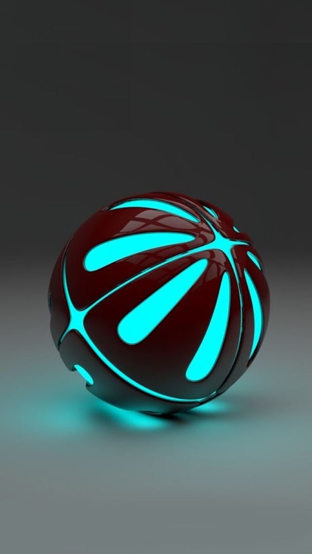 640x1136 Blue 3D stereo Ball - 3d iPhone Wallpaper